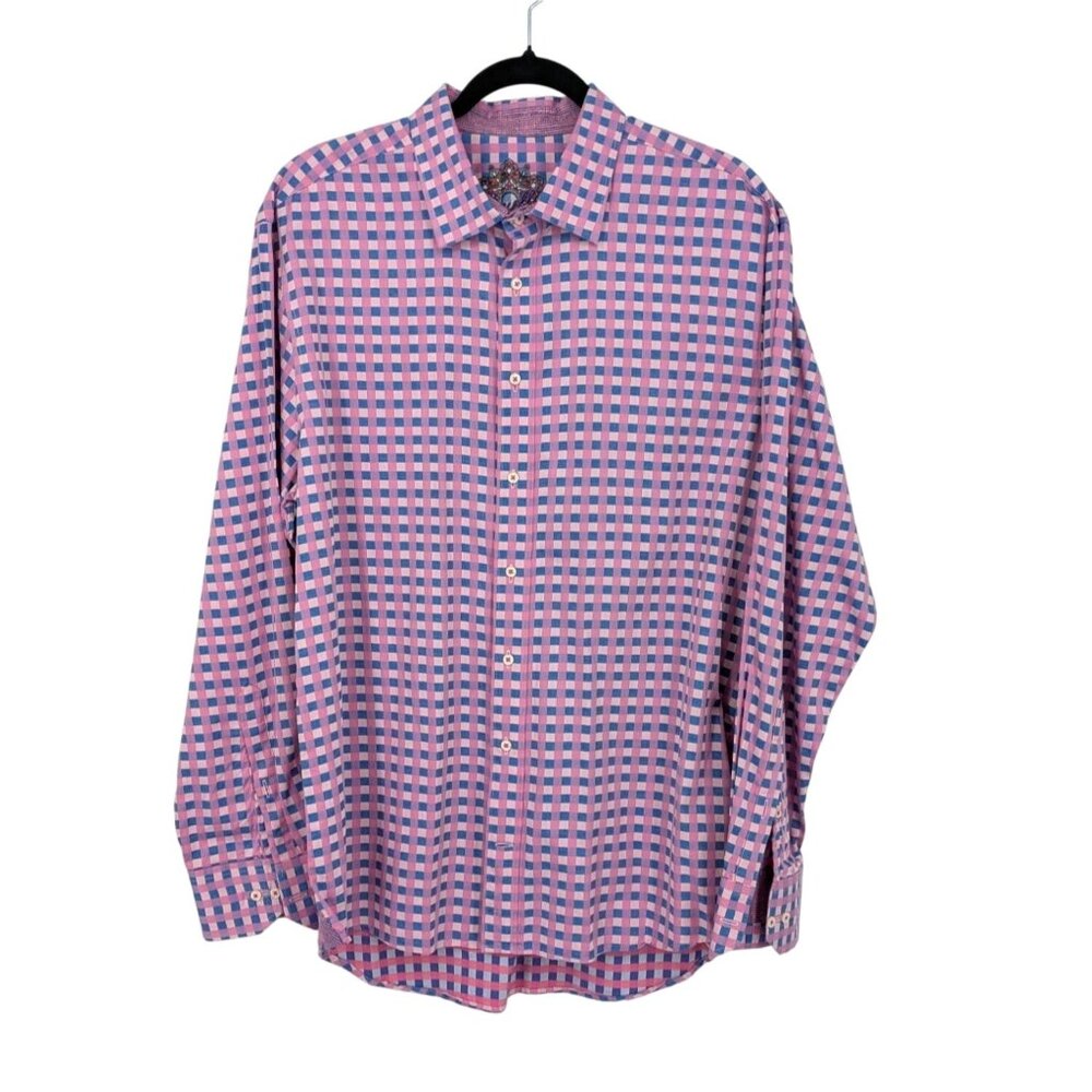 Scully Gingham Check Button Up Shirt Cotton Western Casual Ranch Heritage Size L